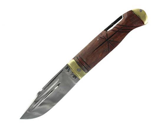 ساخت چاقو ضامن دار دسته چوبی غلاف دار